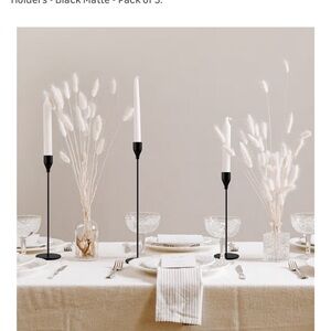 Modern minimalist Sleek Black Candle Holder Trio home decor living room office